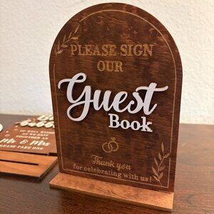 Wooden Wedding Signs - 3 Signs